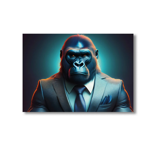 Gorilla in suit Wall Art Print Home decor Poster, Product