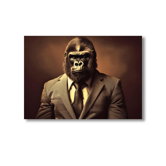 Gorilla in suit Wall Art Print Home decor Poster, Product