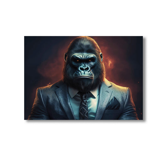 Gorilla in suit Wall Art Print Home decor Poster, Product