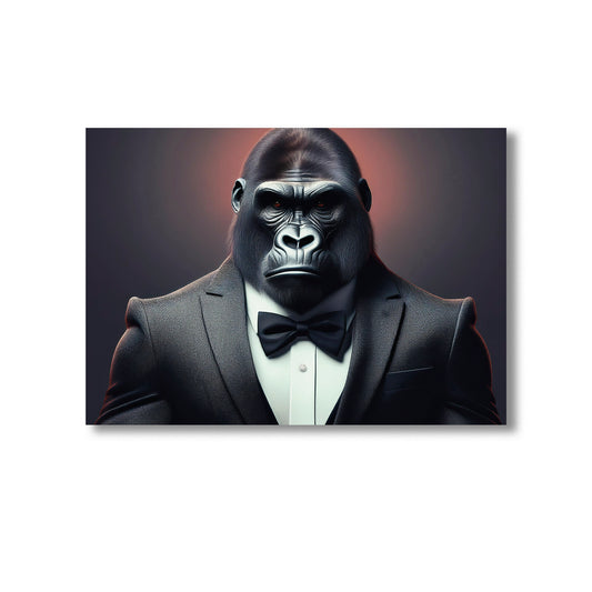 Gorilla in suit Wall Art Print Home decor Poster, Product