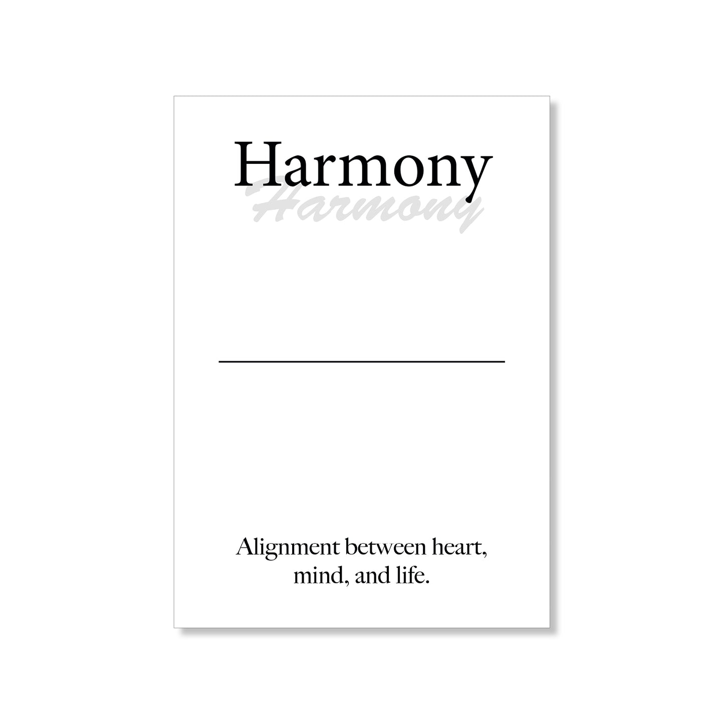 Harmony wall art digital download – printable minimalist quote for balance and peace