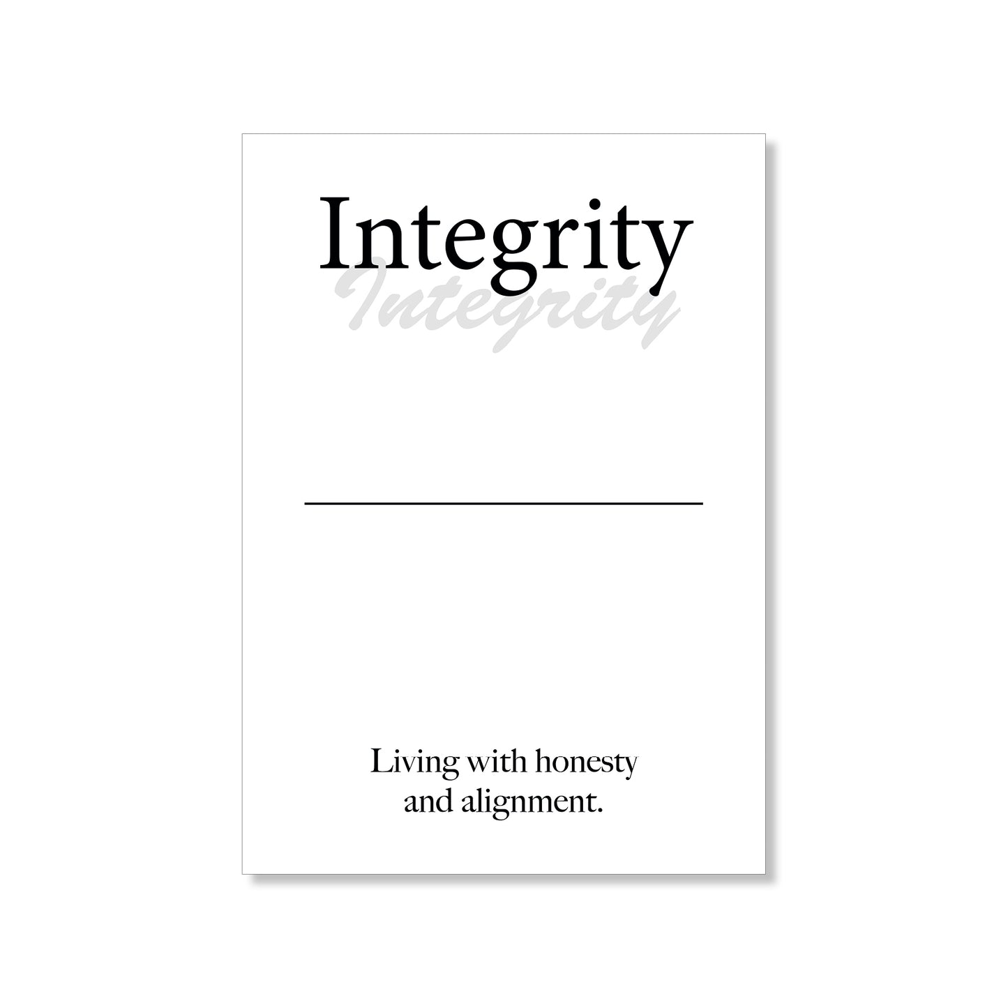 Integrity wall art digital download – printable minimalist quote for honesty and strength