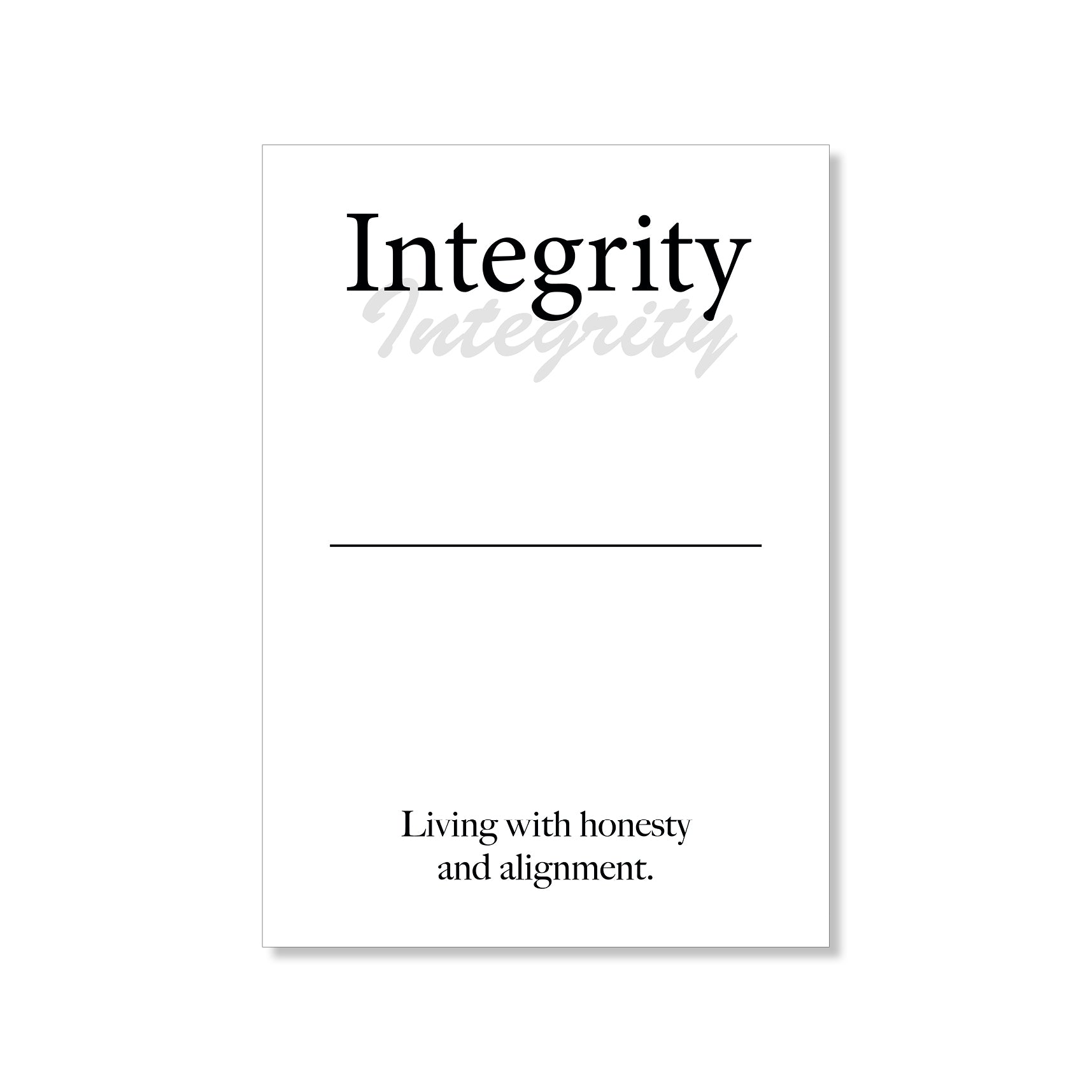 Integrity wall art digital download – printable minimalist quote for honesty and strength