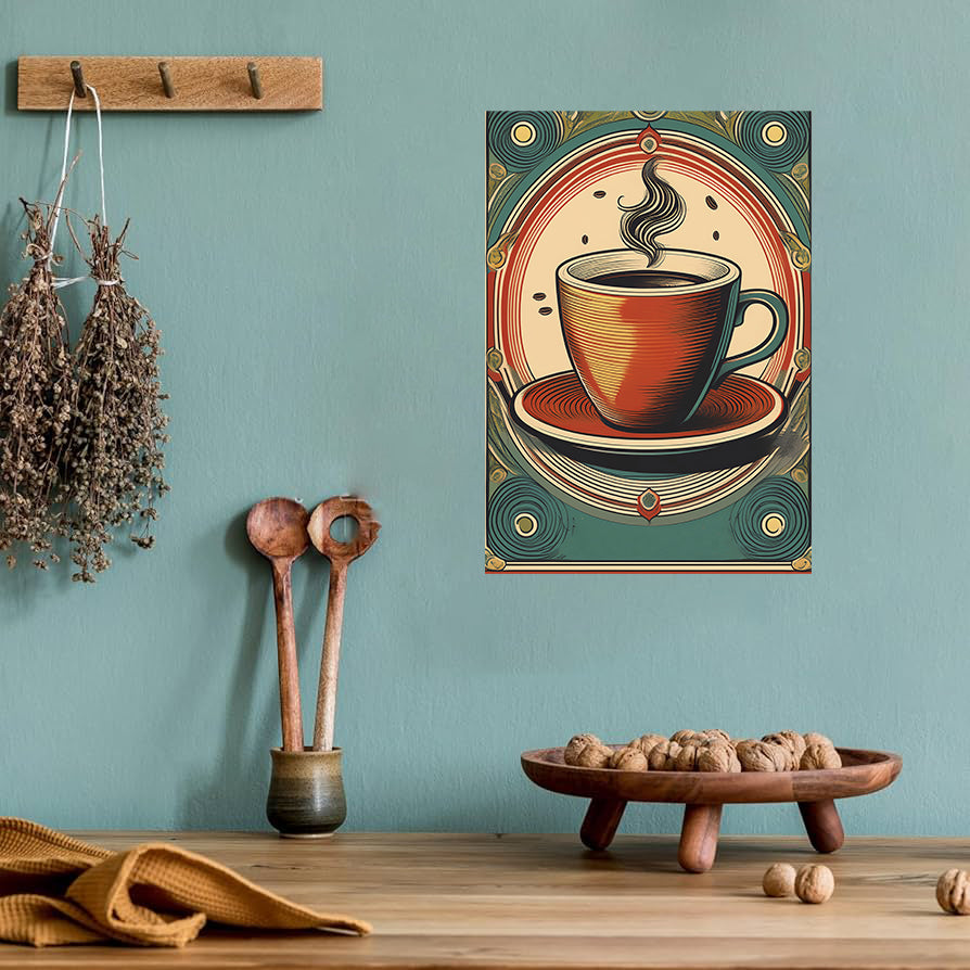Vintage Italian café espresso poster printable kitchen wall art