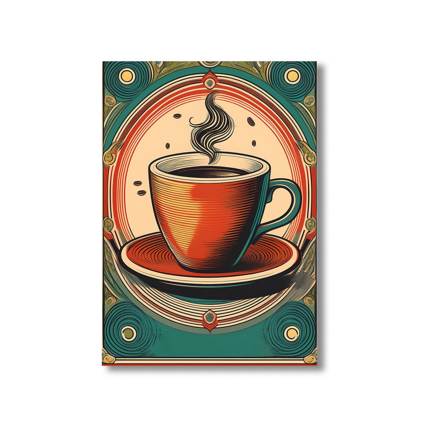 Vintage Italian café espresso poster printable kitchen wall art