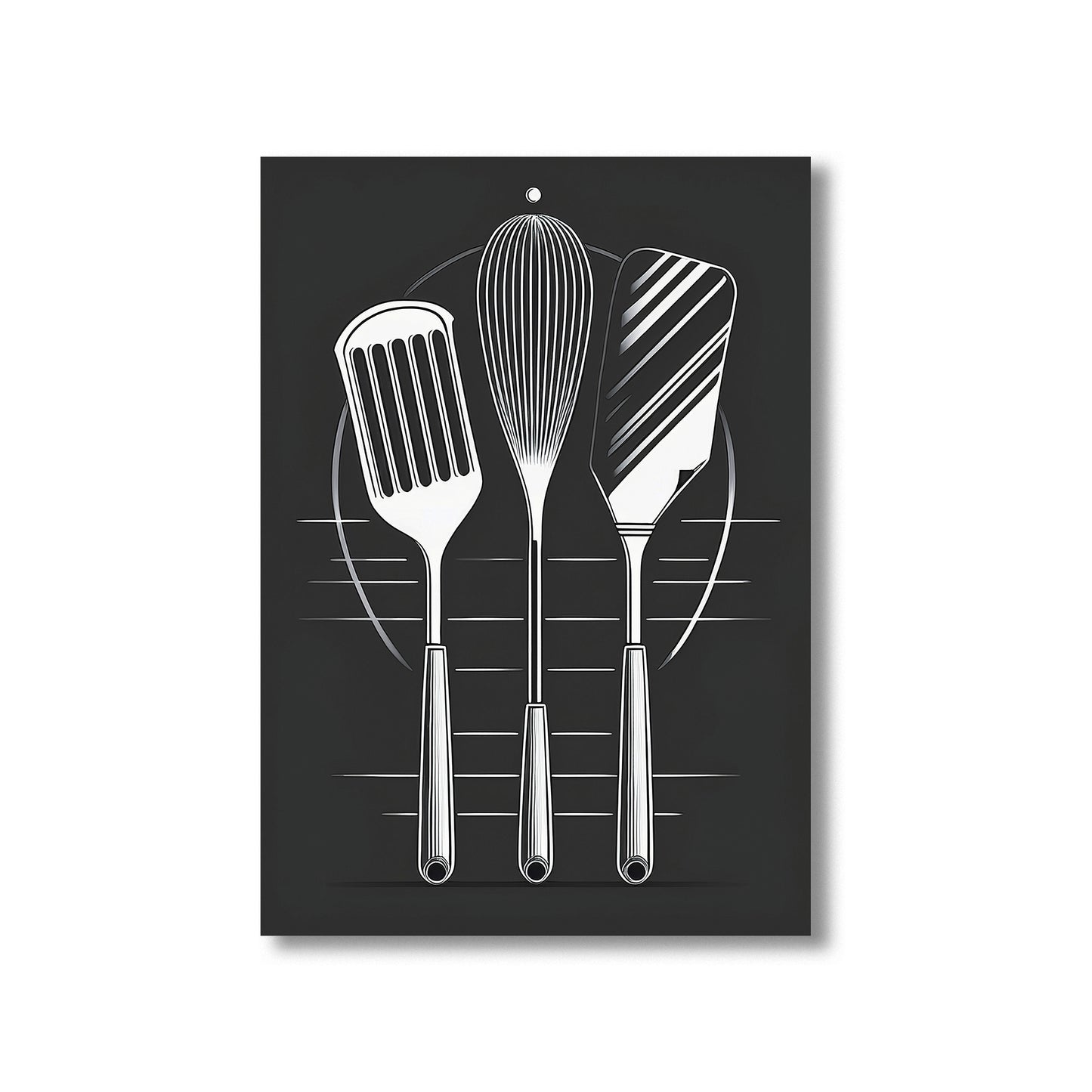 Industrial black and white kitchen tools printable wall art for modern kitchen decor