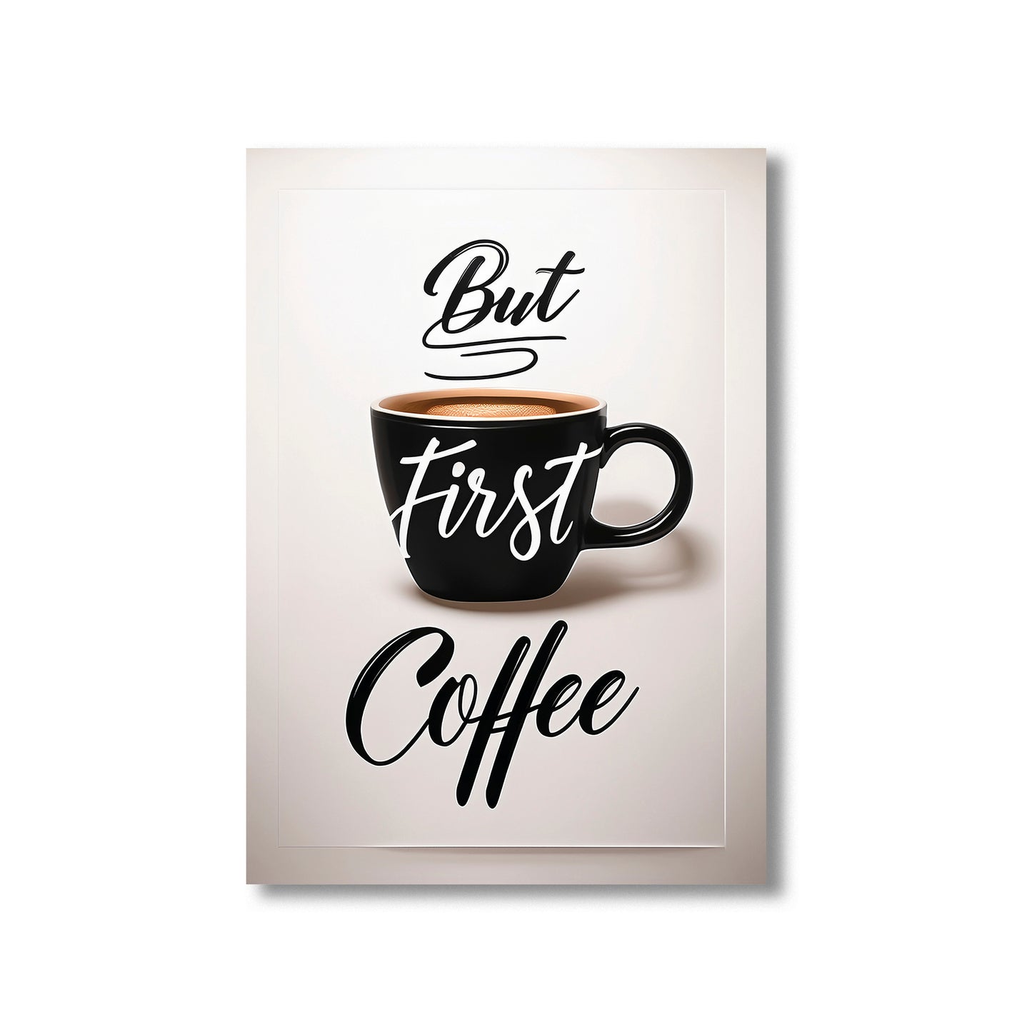 “But First Coffee” Typography Print – Digital Download PDF | Modern Kitchen Wall Art Printable