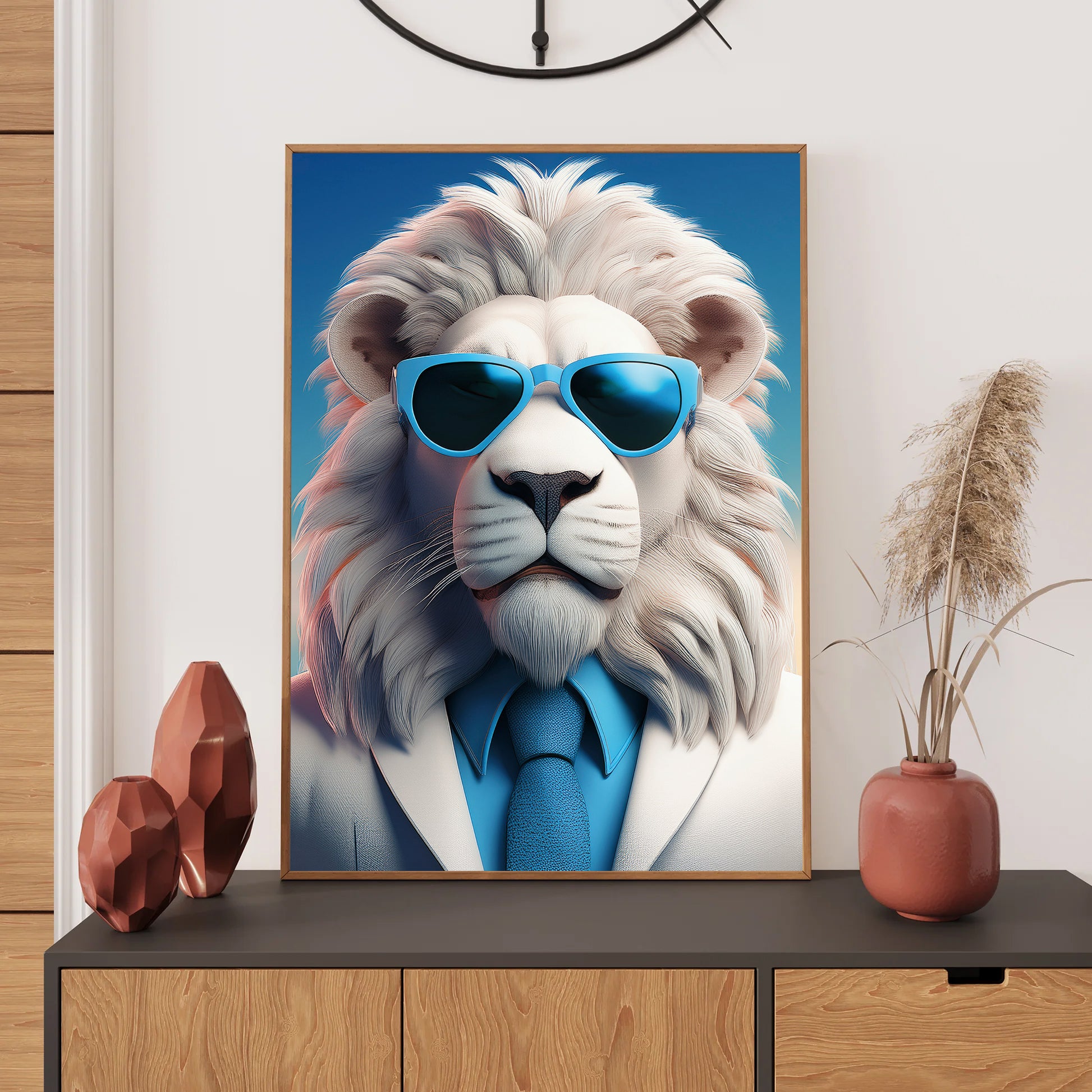 Lion Wall Art Print, Bedroom