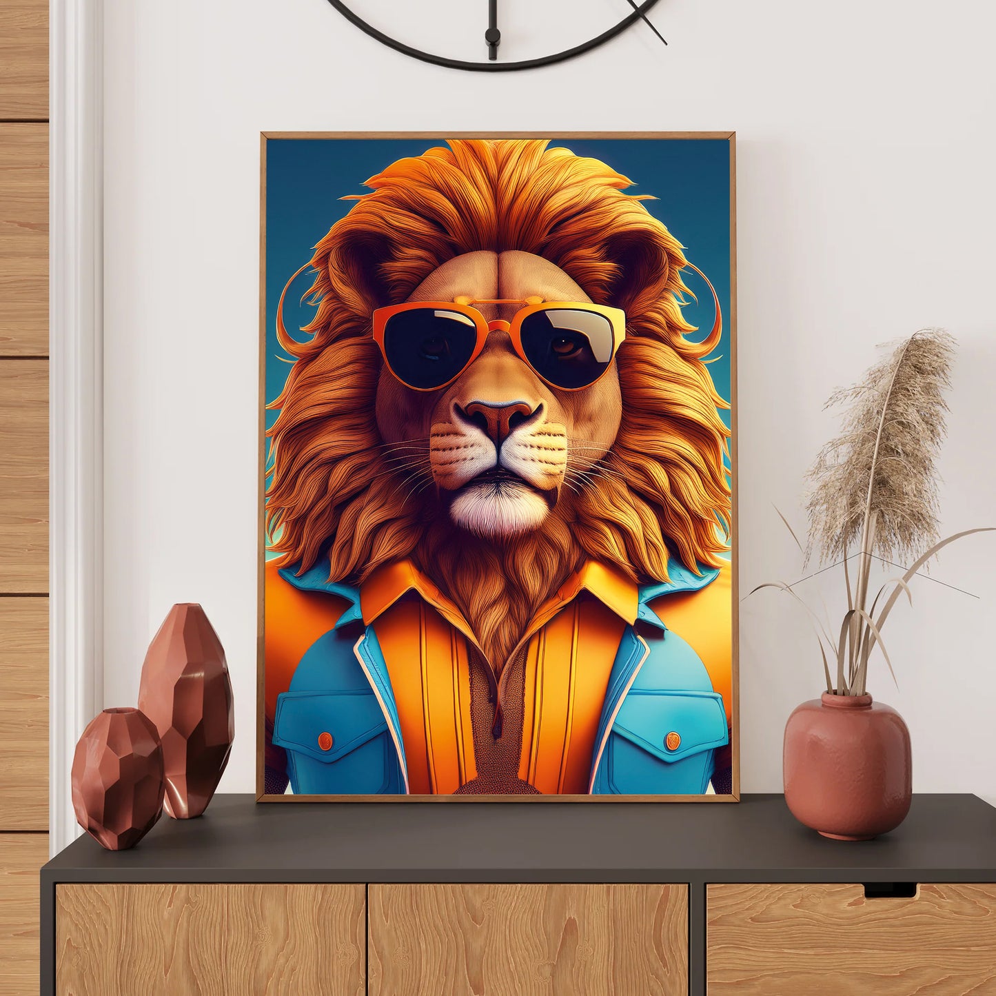 Lion Wall Art Print, Bedroom
