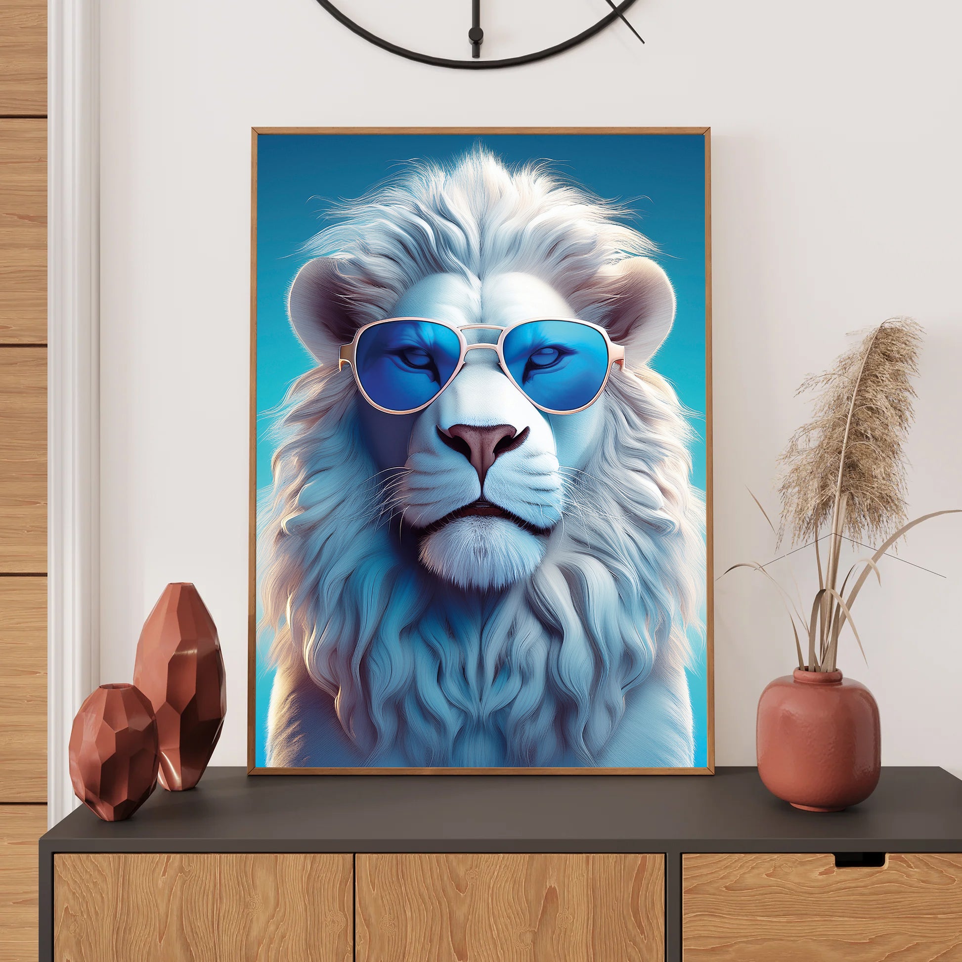 Lion Wall Art Print, Bedroom