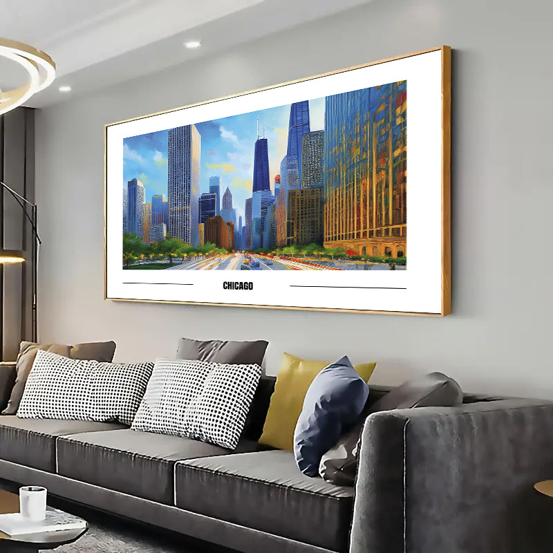 Chicago Wall Art Print Home decor Poster, Living room
