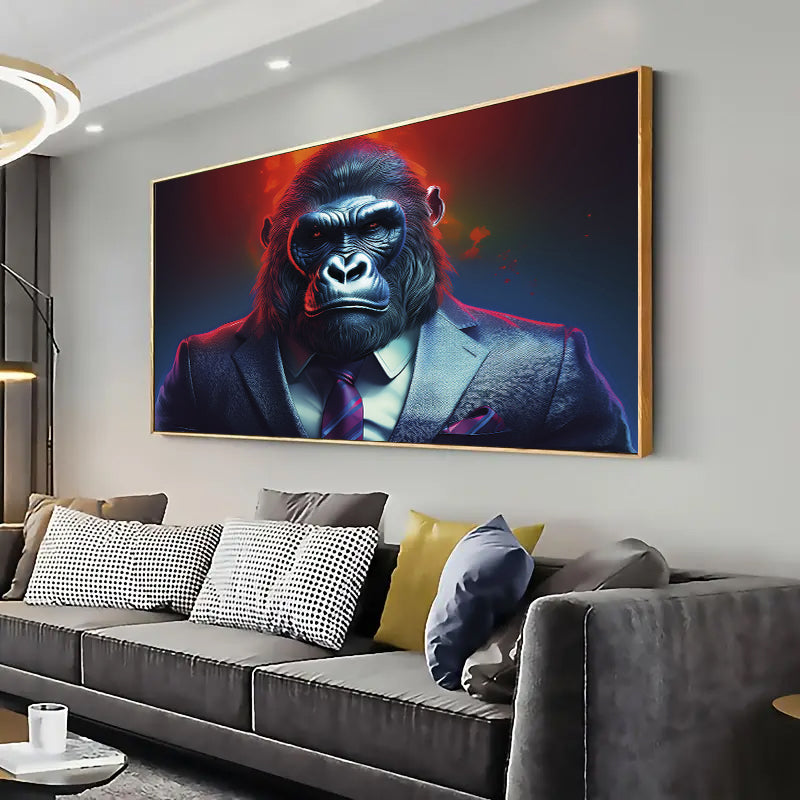 Gorilla in suit Gorilla in suit Wall Art Print Home decor Poster, Living room