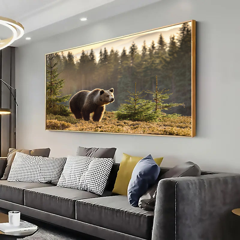 Wildlife Bear in the Woods Wall Art Print Home decor Poster, Living room