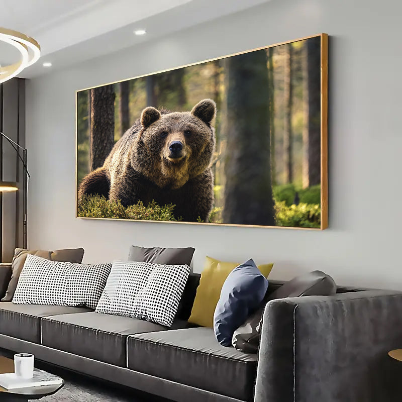 Wildlife Bear in the Woods Wall Art Print Home decor Poster, Living Room