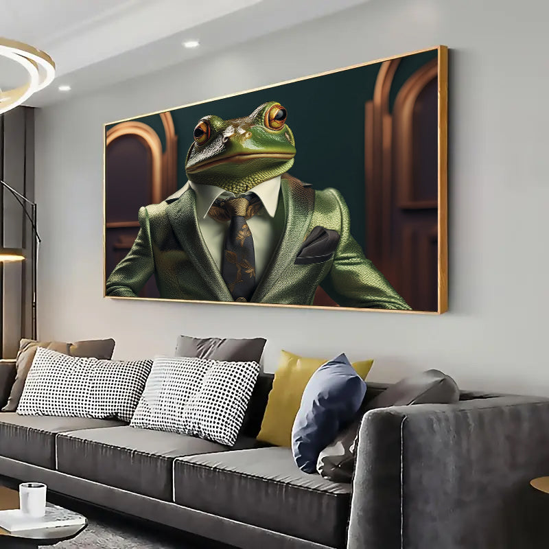 Frog in a suit Wall Art Print Home decor Poster, Living room