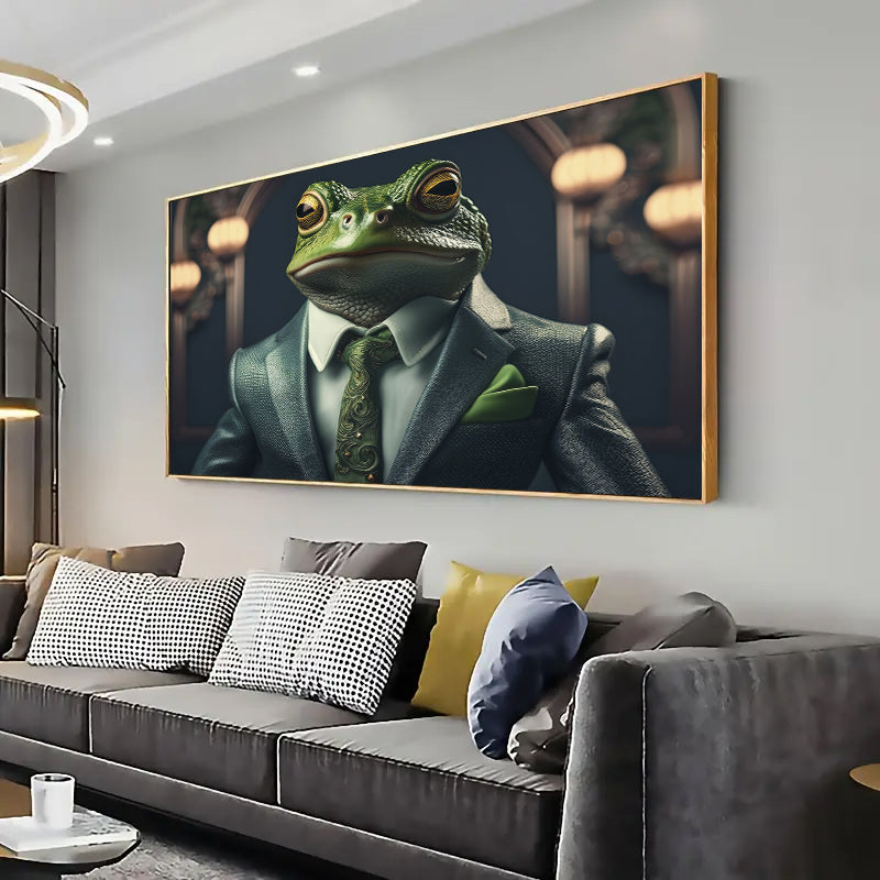 Frog in a suit Wall Art Print Home decor Poster, Living room