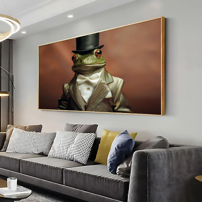 Frog in a suit Wall Art Print Home decor Poster, Living room
