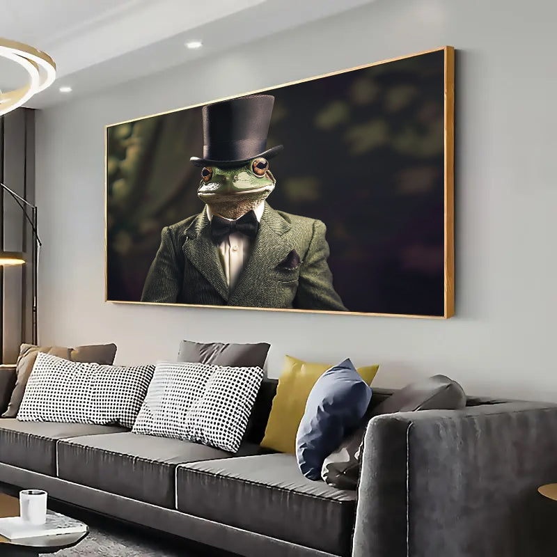 Frog in a suit Wall Art Print Home decor Poster, Living room