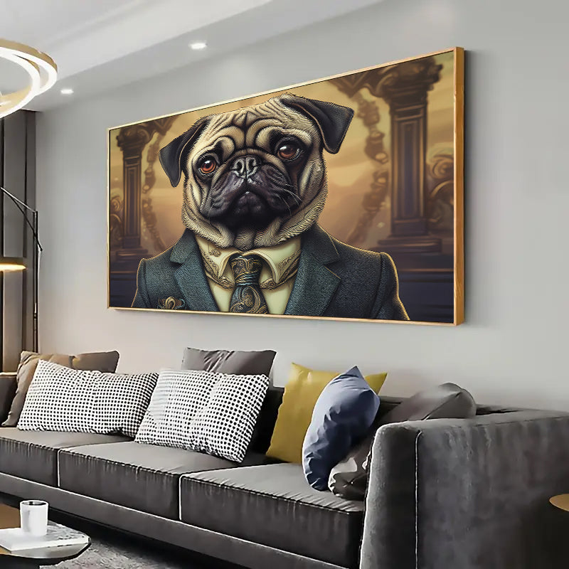 Pug in a suit Pug in a suit Wall Art Print Home decor Poster, Living room