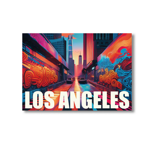 Los Angeles graffiti wall art print digital download showcasing colorful urban street art mural inspired by LA street culture, ideal for modern home decor, contemporary wall art, and graffiti art fans.