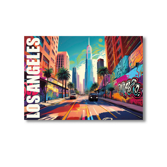 Los Angeles graffiti wall art print digital download showcasing colorful urban street art mural inspired by LA street culture, ideal for modern home decor, contemporary wall art, and graffiti art fans.
