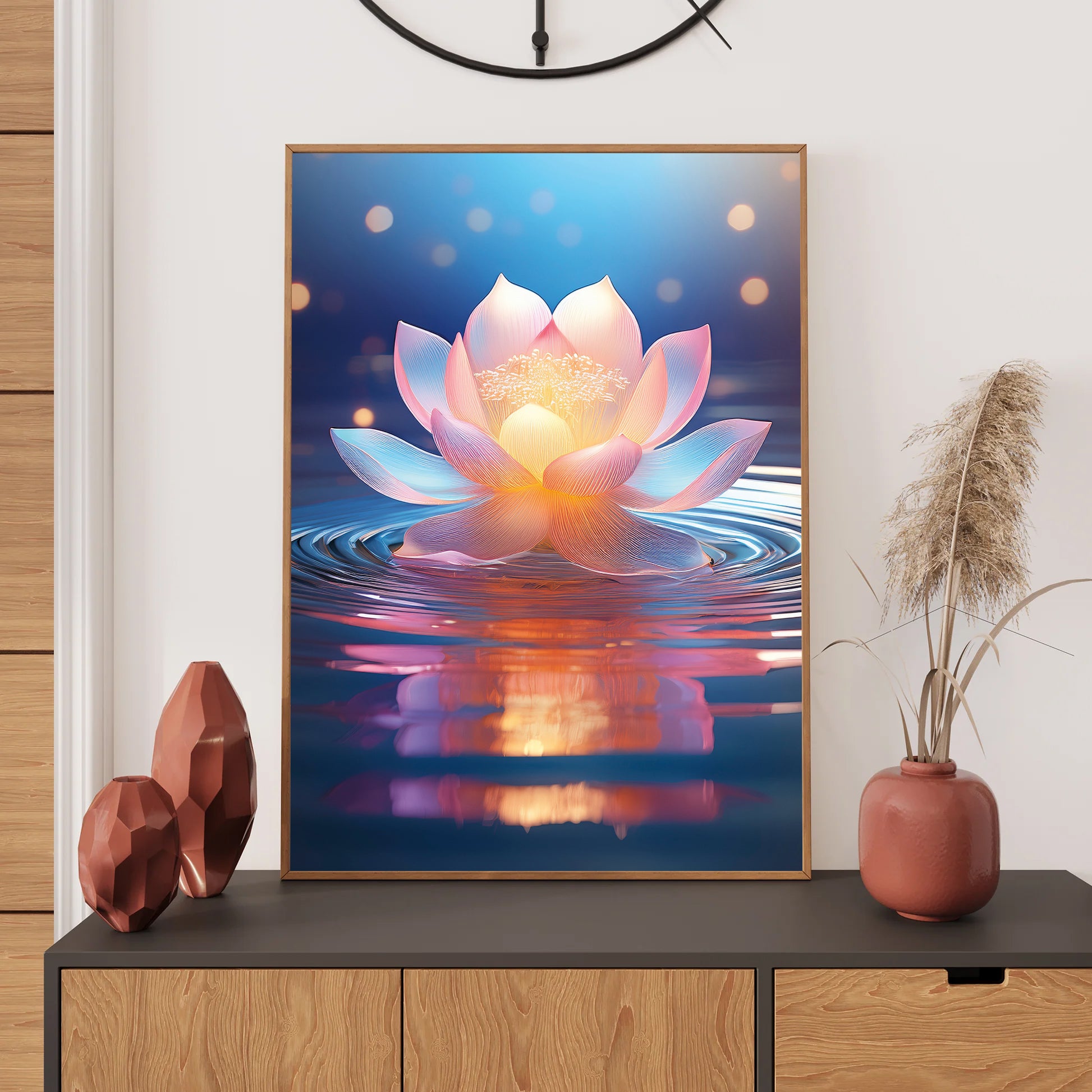Lotus Serenity Wall Art Print – Digital Download Calming Water Botanical Decor