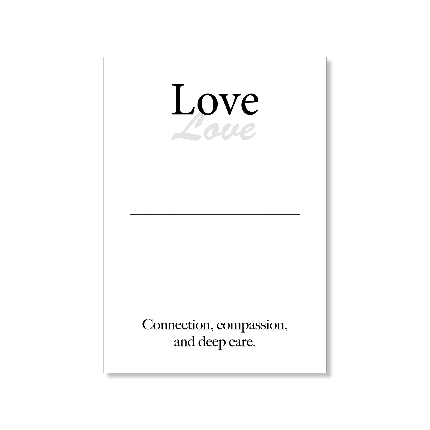 Love wall art digital download – printable minimalist quote for connection and compassion