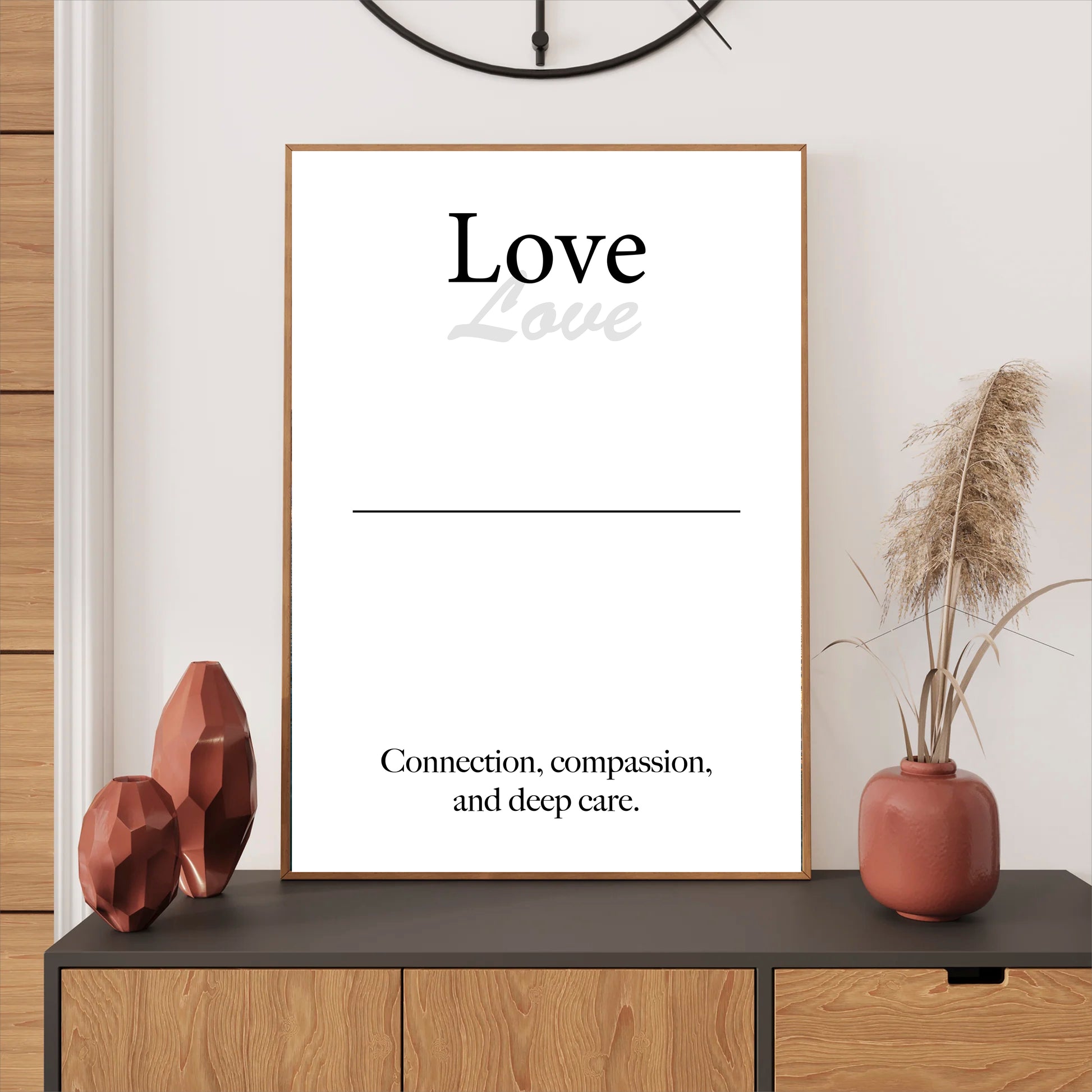 Love wall art digital download – printable minimalist quote for compassion and connection