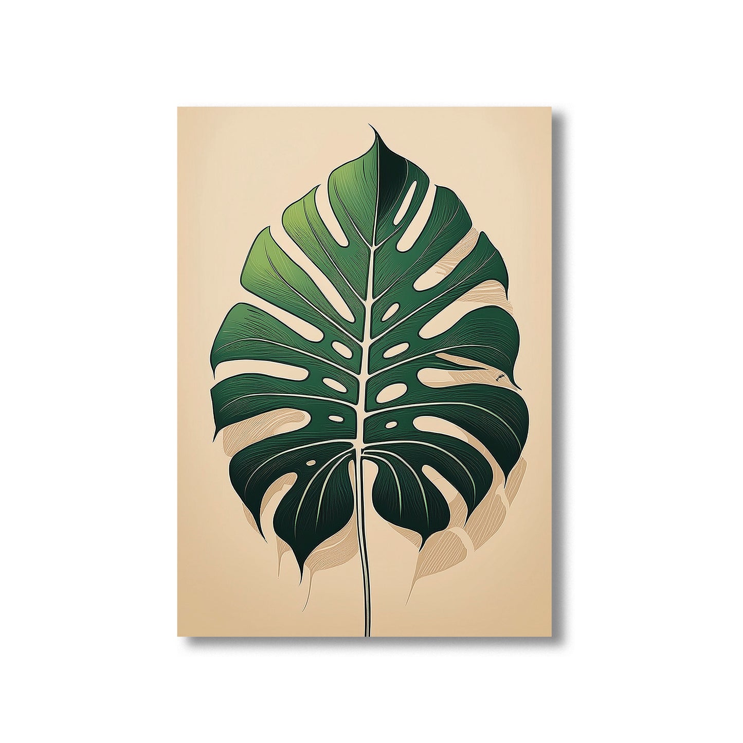 Tropical Monstera and Palm Leaves Wall Art Print – Digital Download Botanical Home Decor