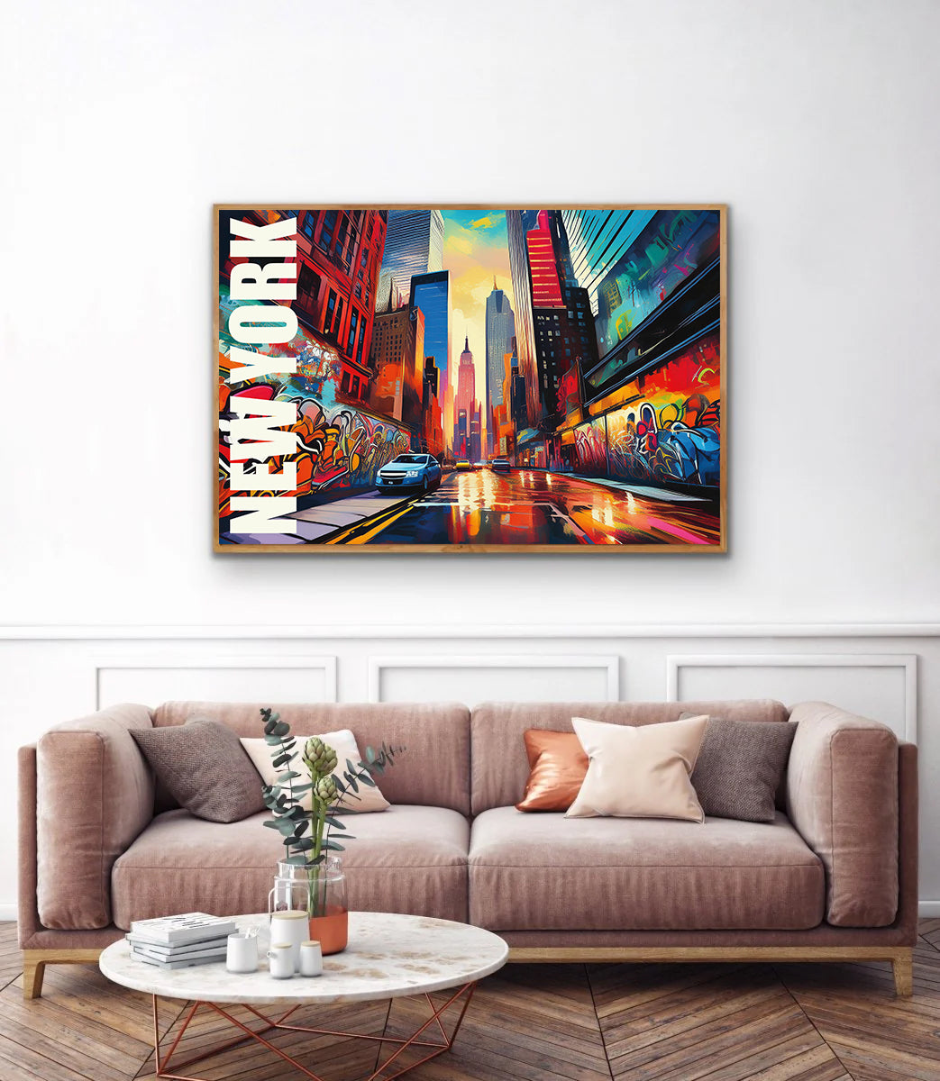 New York graffiti wall art print digital download showcasing iconic urban street art mural inspired by NYC’s vibrant graffiti culture, perfect for modern home decor, street art lovers, and contemporary wall art collectors.