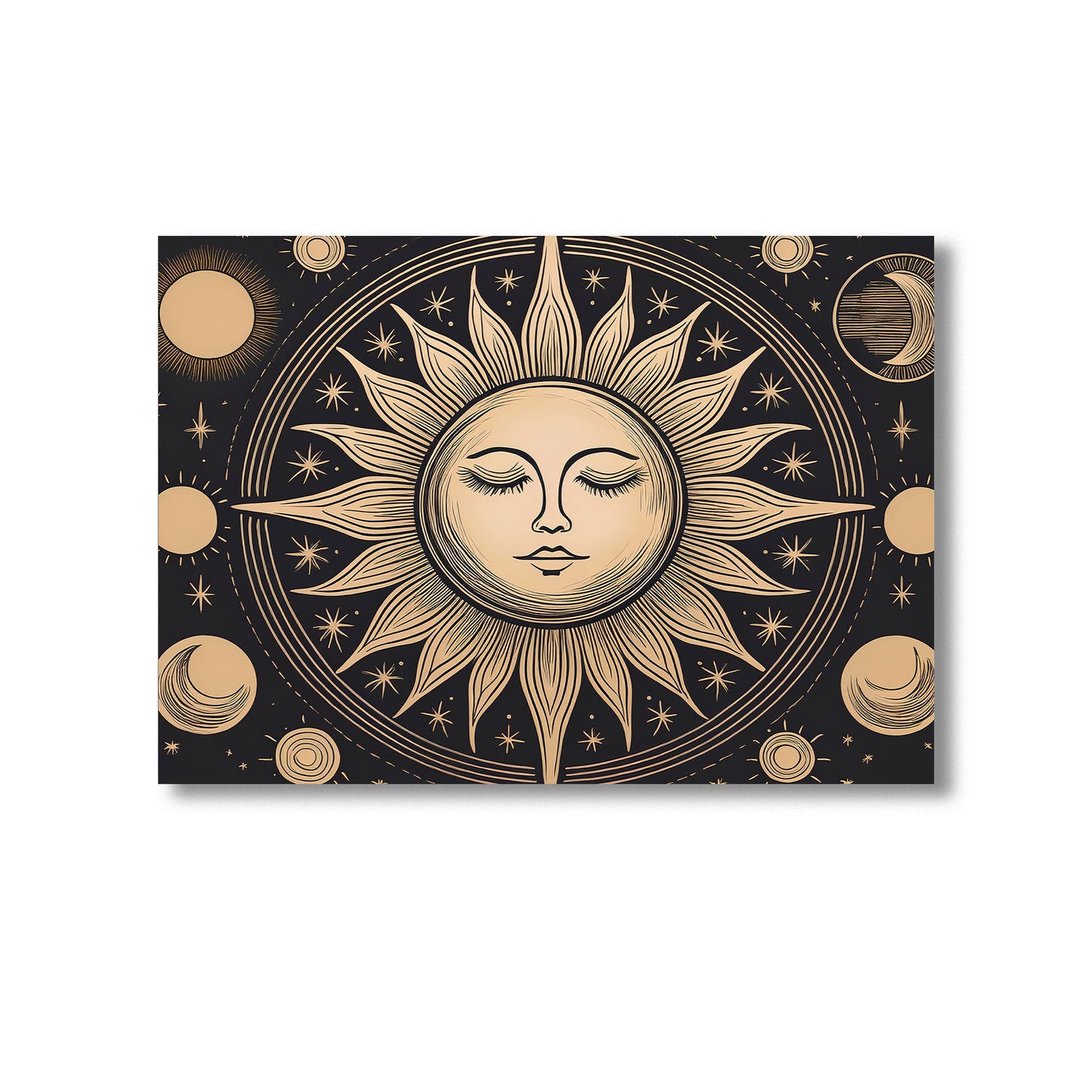 Boho style sun and moon nursery wall art