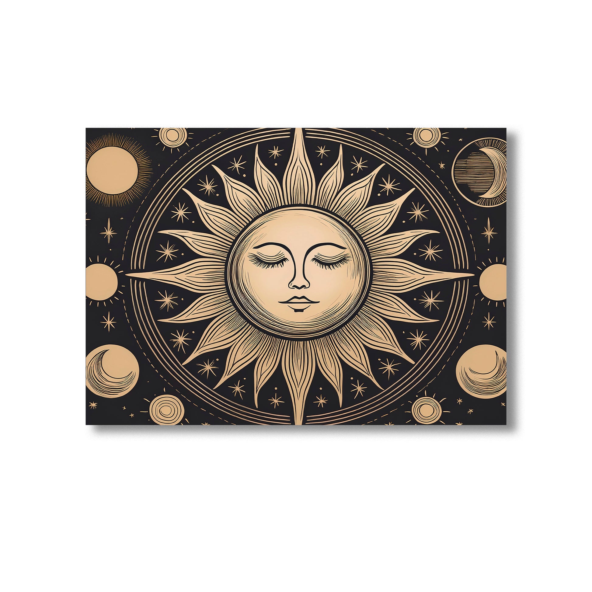 Boho style sun and moon nursery wall art