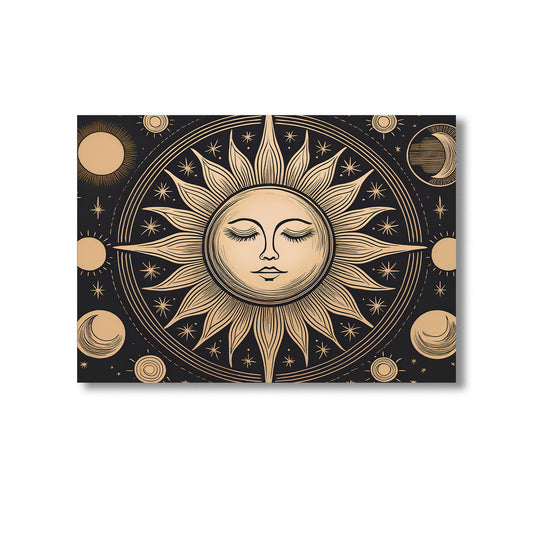 Boho style sun and moon nursery wall art