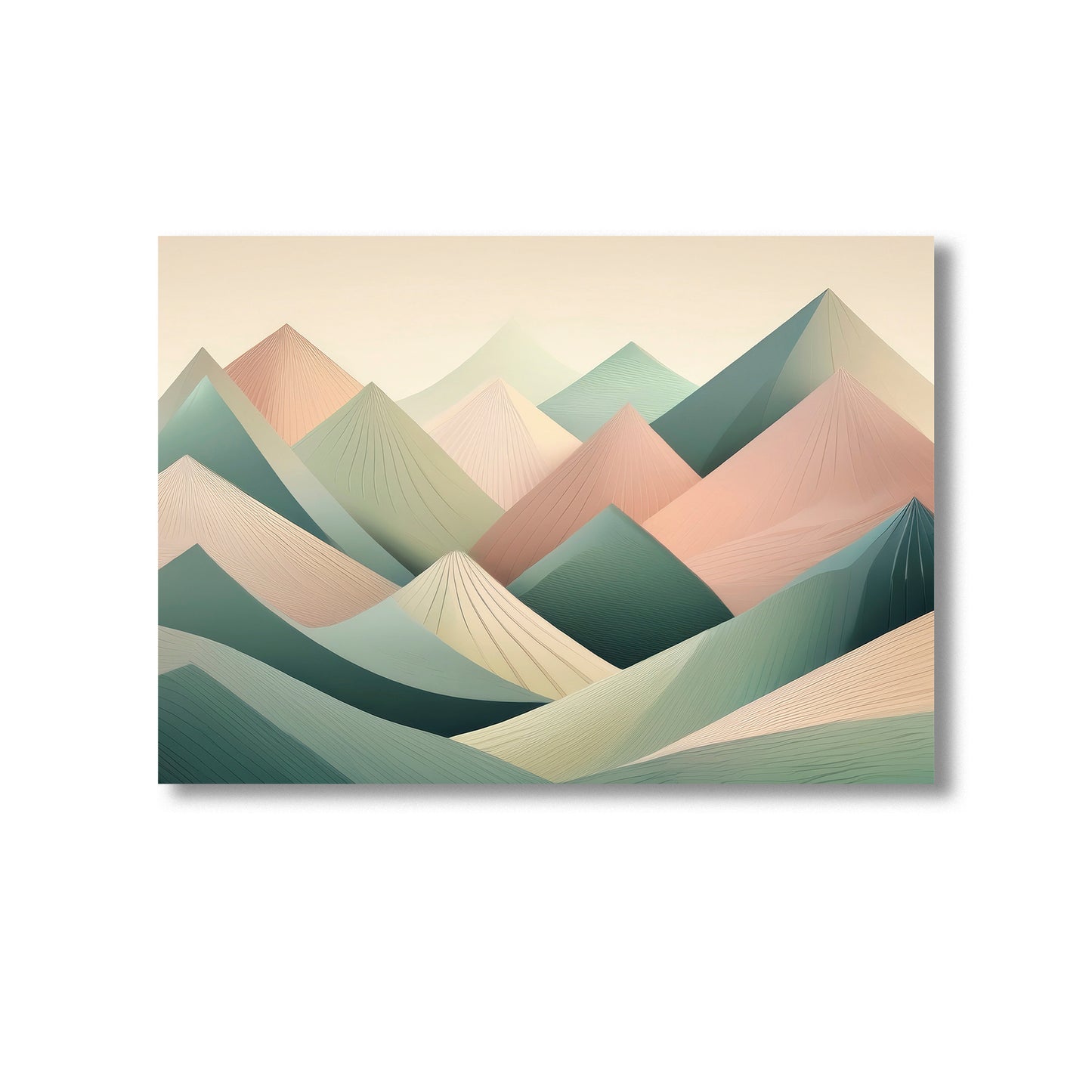 Abstract geometric mountains in pastel earth tones nursery wall art