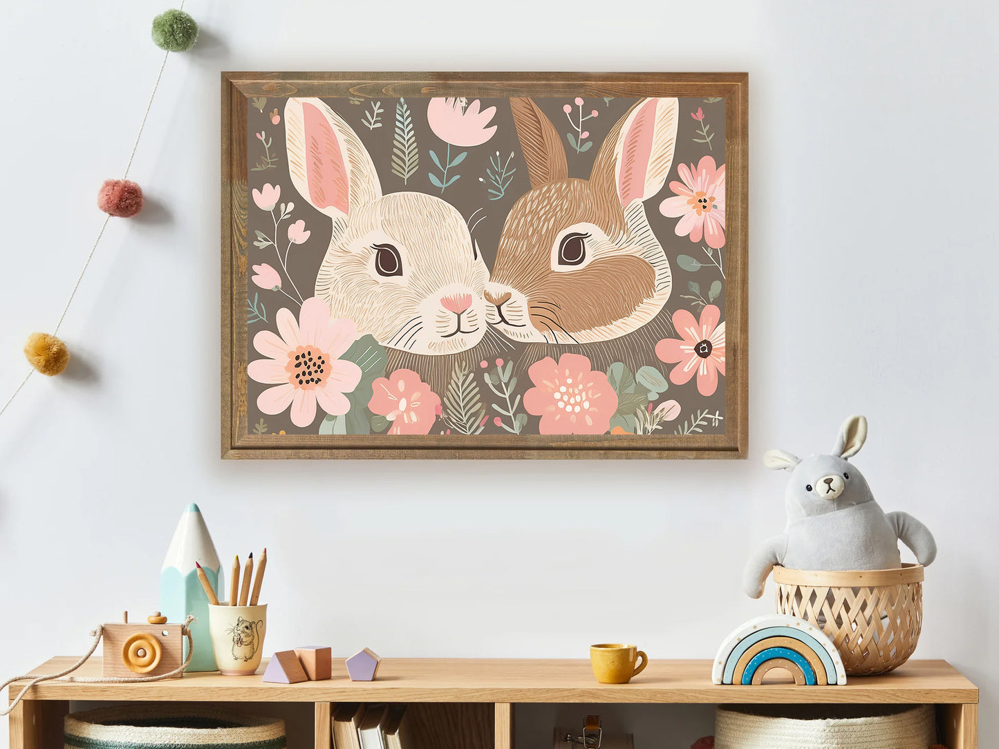 Bunny Nursery Bunny Nursery Wall Art Print Home decor Poster, Nursery Room