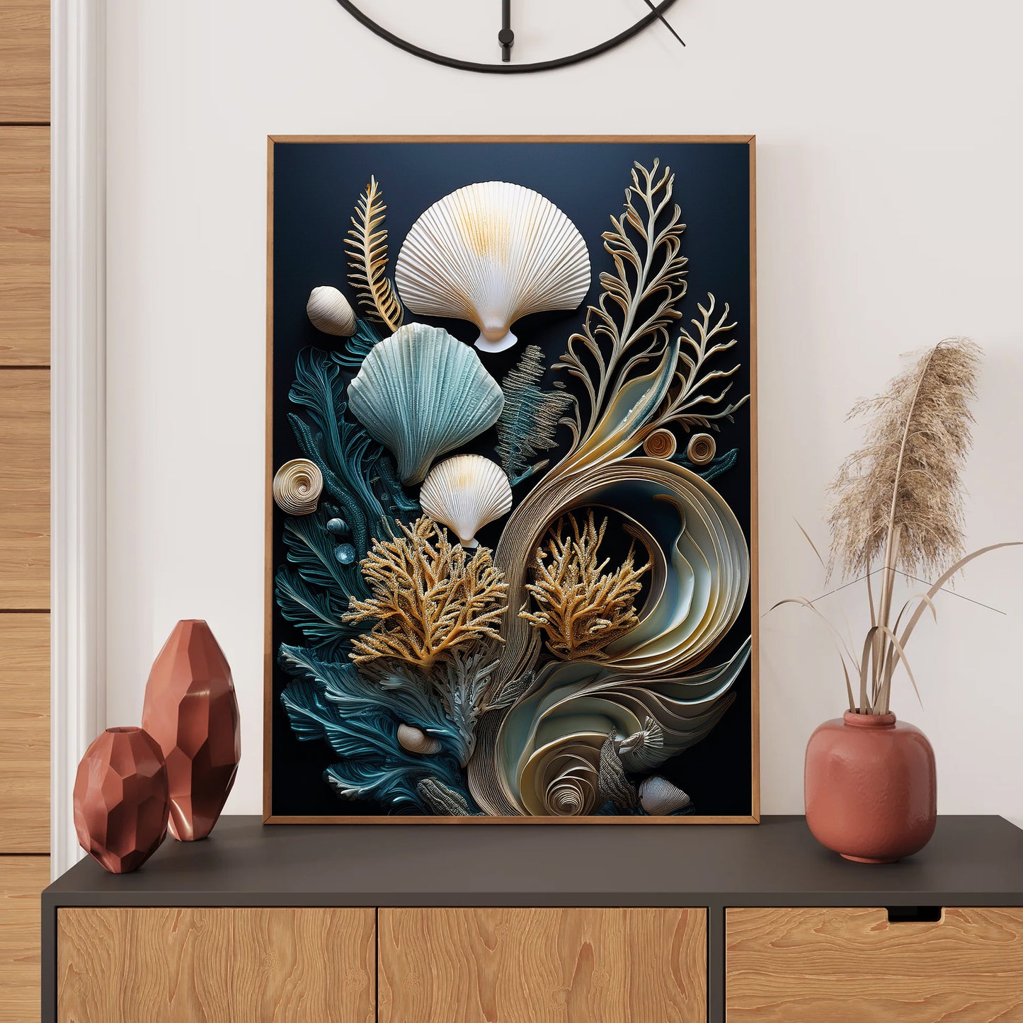 Ocean Botanicals Art Nouveau Wall Art Print – Digital Download Marine Plant Decor