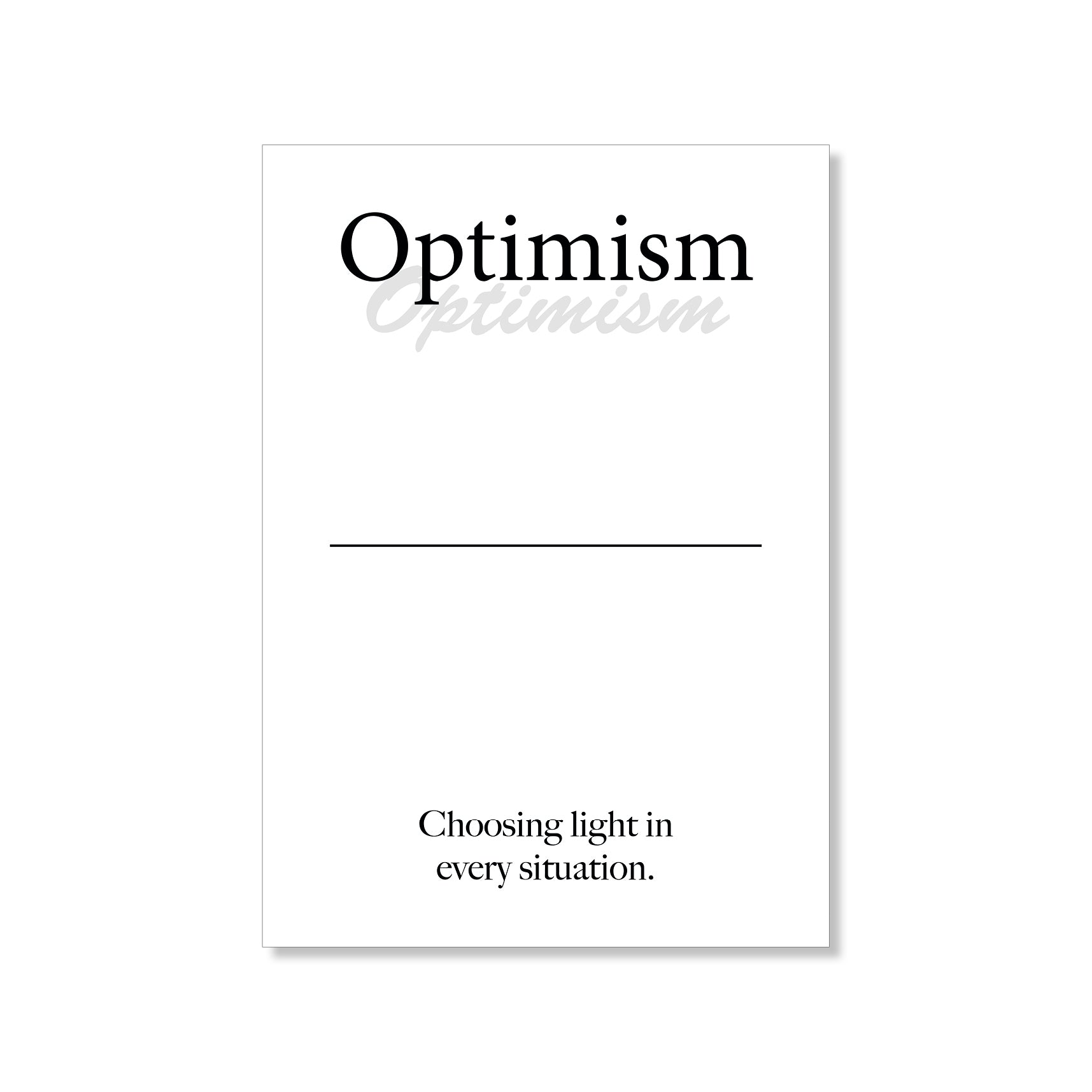 Optimism wall art digital download – printable minimalist quote for positivity and hope