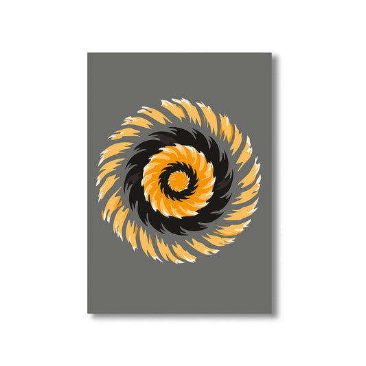 Halloween orange and black spiral abstract wall art
