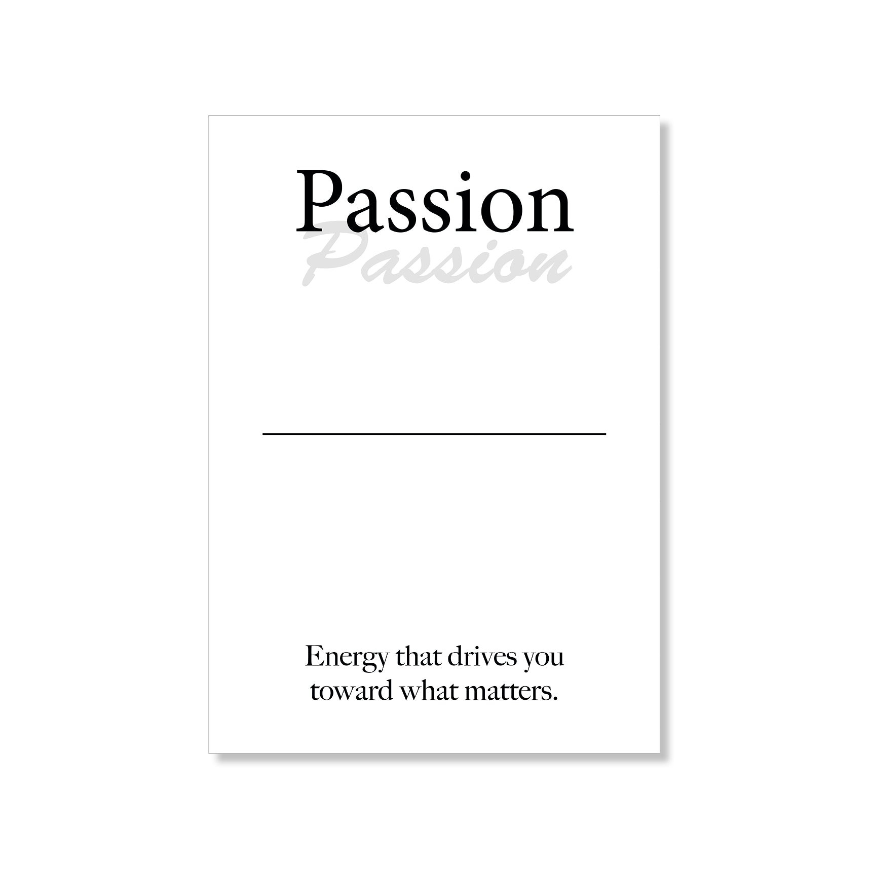 Passion wall art digital download – printable minimalist quote for creativity and ambition