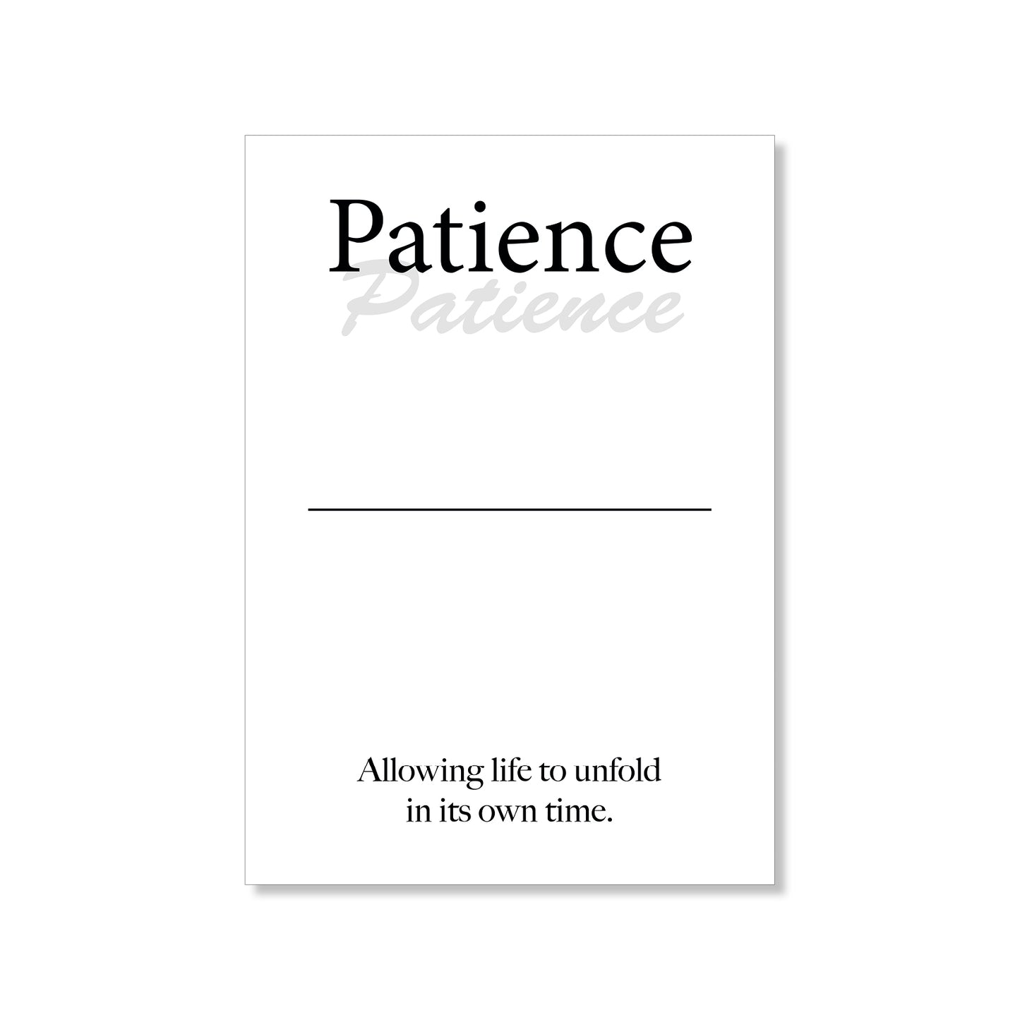 Patience wall art digital download – printable minimalist quote for calm and mindfulness