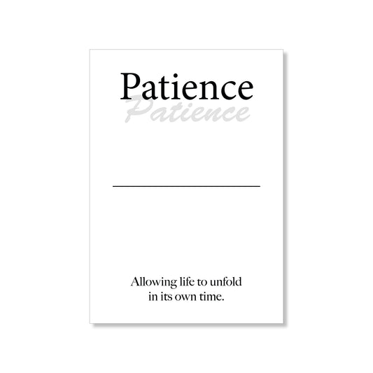 Patience wall art digital download – printable minimalist quote for calm and mindfulness