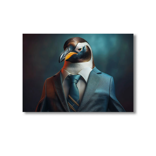 A Penguin in a suit Wall Art Print Home decor Poster, Product