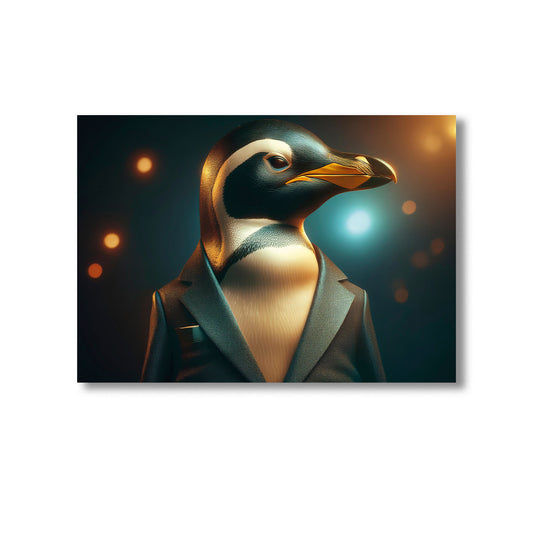 A Penguin in a suit Wall Art Print Home decor Poster, Product