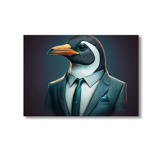 Penguin in a Suit Wall Art Print Home decor Poster, Product