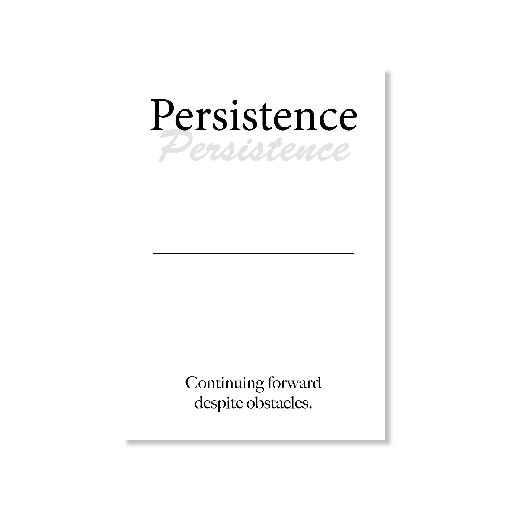 Persistence wall art digital download – printable minimalist quote for determination and success