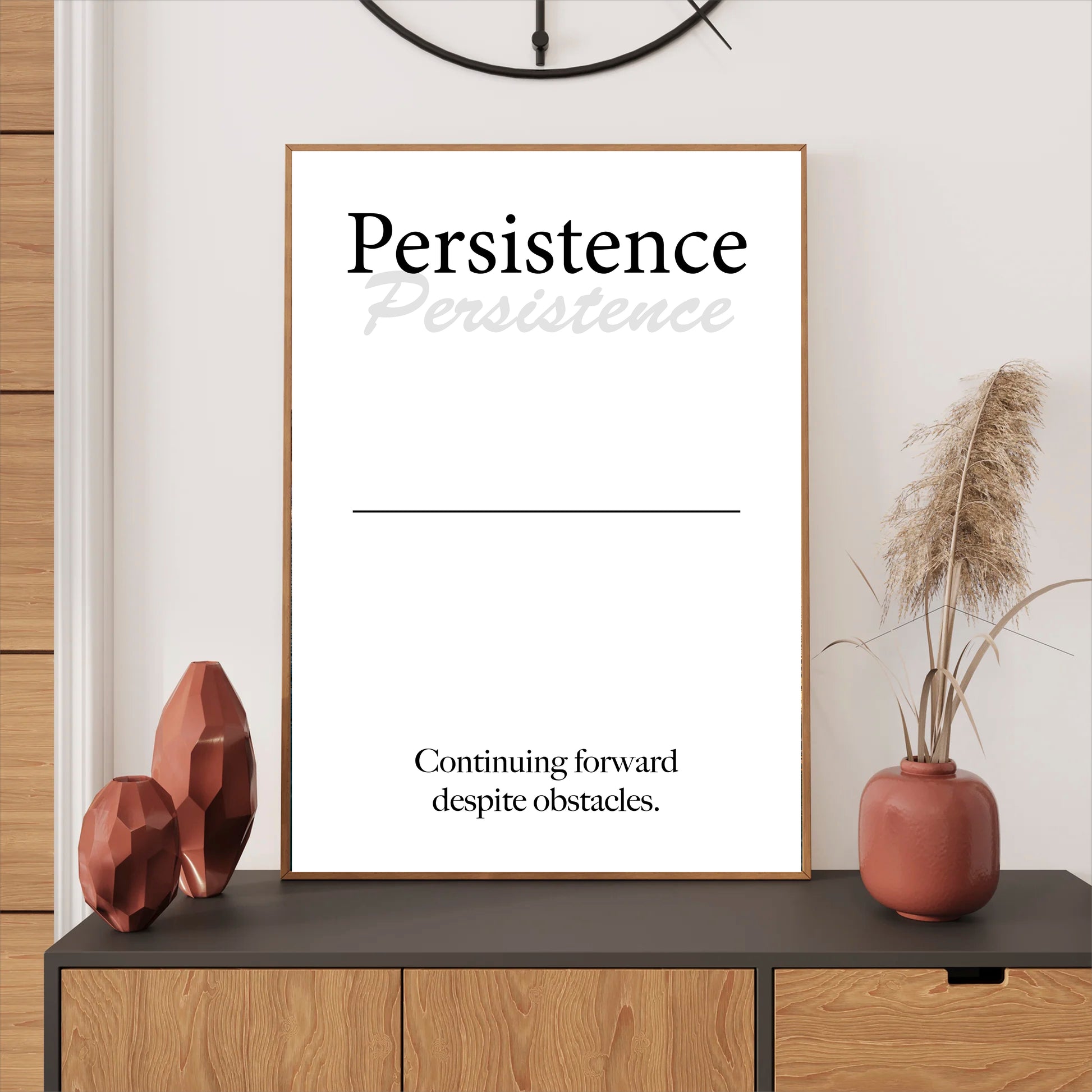 Persistence wall art digital download – printable minimalist quote for determination and success