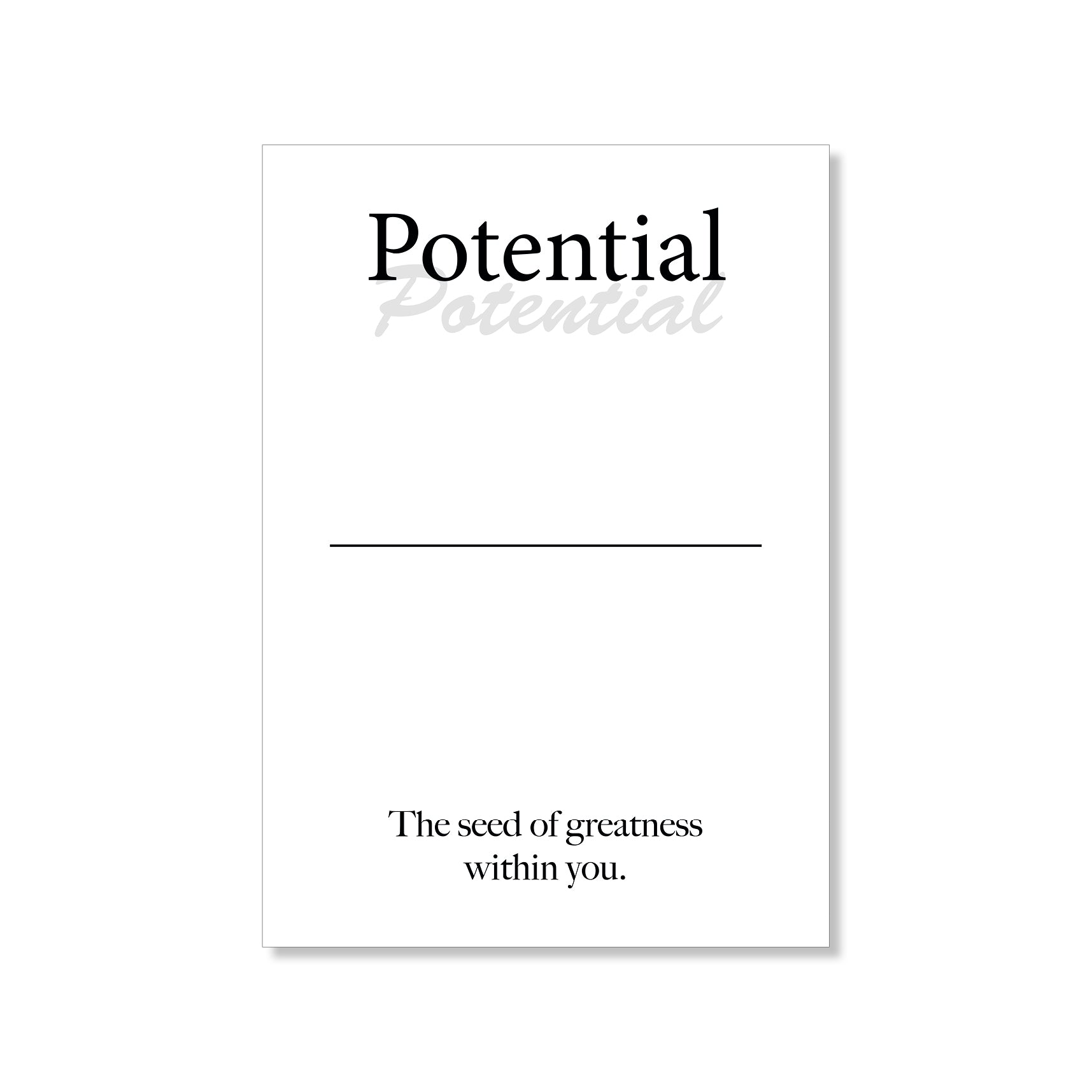 Potential wall art digital download – printable minimalist quote for growth and self-belief