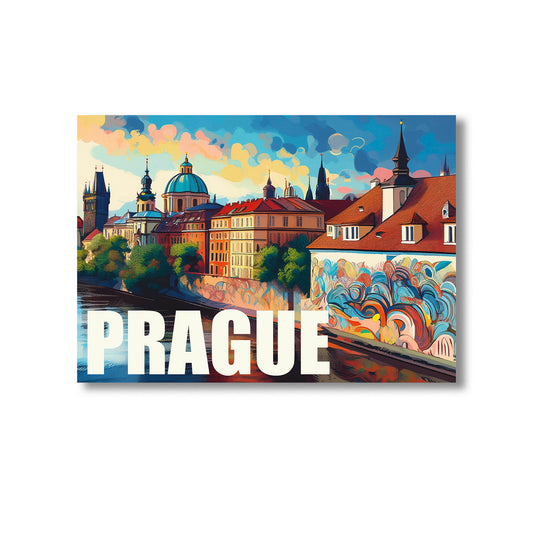 Prague graffiti wall art print digital download showcasing colorful urban street art mural inspired by Prague’s historic and vibrant street culture, perfect for contemporary home decor, graffiti art fans, and modern wall art collectors.