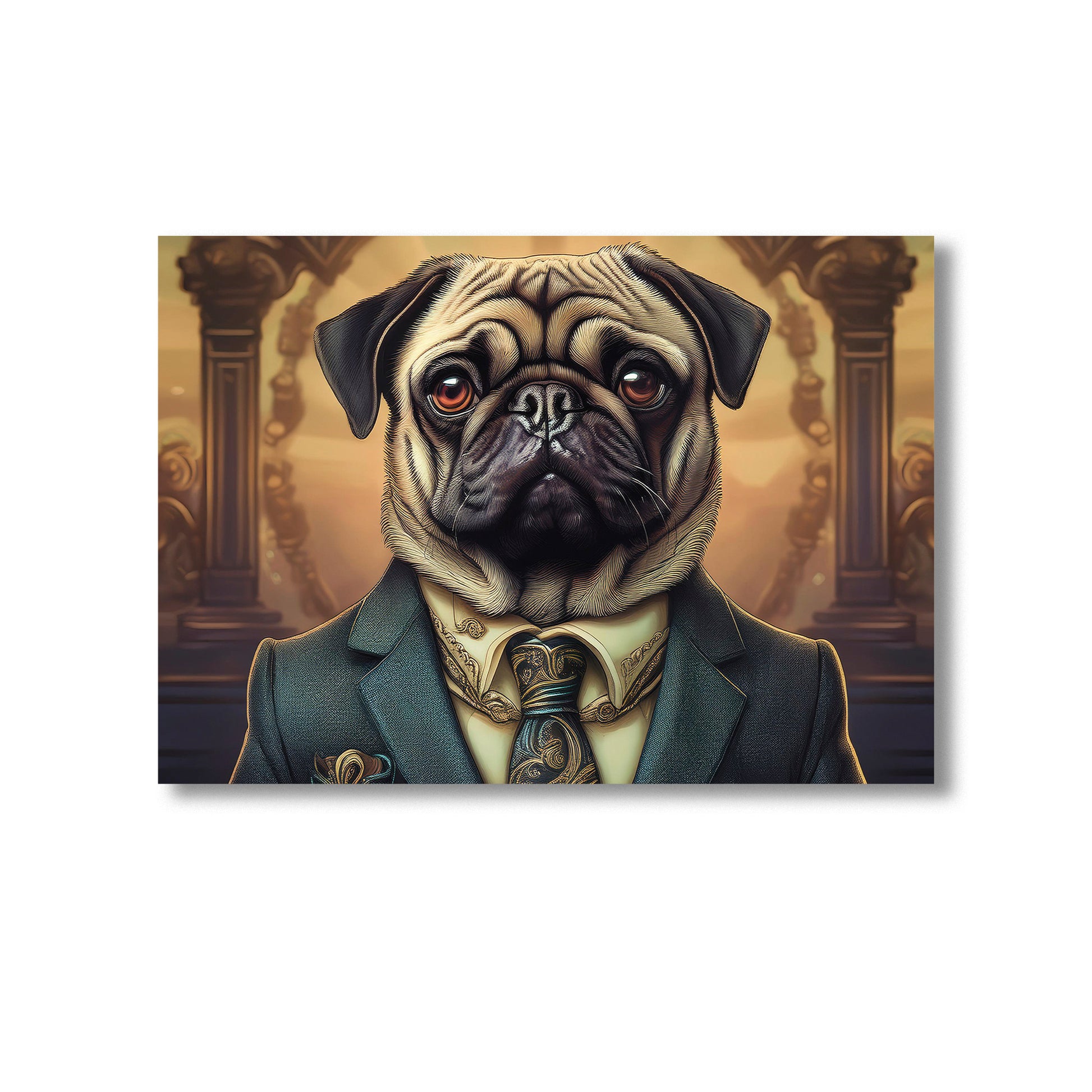 Pug in a suit Wall Art Print Home decor Poster, Product