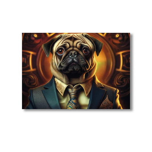 Pug in a suit Wall Art Print Home decor Poster, Product